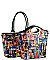 Obama Print 2-In-1 Handbag With Gold Embellishments JP28-MP3612