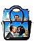 The Obamas 2 In 1 Fashion Magazine Print Patent Faux Leather Handbag With Gold Embellishments JP2...