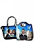 The Obamas 2 In 1 Fashion Magazine Print Patent Faux Leather Handbag With Gold Embellishments JP2...