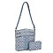 2-in-1 Multi-Pocket Oval Print Crossbody Bag Set