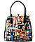 Frame Michelle Obama Fashion Magazine Print Faux Patent Leather Handbag With Gold Embellishments ...