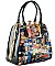 Frame Michelle Obama Fashion Magazine Print Faux Patent Leather Handbag With Gold Embellishments ...