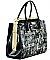 Frame Michelle Obama Fashion Magazine Print Faux Patent Leather Handbag With Gold Embellishments ...