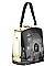 Obama Magazine Print - Fashion Magazine Print Faux Patent Leather Handbag With Gold Harware JP28P...