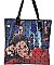 Trendy Michelle Obama Fashion Magazine Print Faux Patent Leather Handbag JP28-PS7601 MT