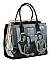 Frame Michelle Obama Fashion Magazine Print Faux Patent Leather Handbag With Gold Embellishments ...