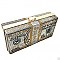 FASHION SPARKLE RHINESTONE CASH 10K MONEY PRINT DESIGN CLUTCH