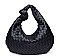 CHARLENE WOVEN VEGAN LEATHER HOBO BAG