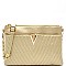 F3303Y-LP V-Shape Accent Chevron Quilted Clutch