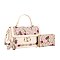 2- in-1 Oval Chery Print Monogram Satchel Set + KeyChain Charming & Wallet