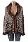 Brown Faux Fur Leopard Poncho