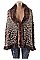 Brown Faux Fur Leopard Poncho