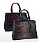 ALLIGATOR DAVID JONES METAL ACCENT SATCHEL