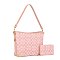 2-in-1 Side Ring Hooked Single Strap Oval Print Bucket / Hobo Bag Set