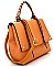 KL6835-LP Chain Accent Top-Handle Compartment Flap Satchel