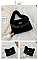 Love Message Plush Furry Hobo / Shoulder Handbags