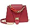 Chic Chain Handle Front Flap Cross Body Shoulder Bag