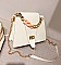 Chic Chain Handle Front Flap Cross Body Shoulder Bag