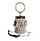 Tribal Design Tassel Accent Ring Handle Bucket Bag