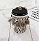 Tribal Design Tassel Accent Ring Handle Bucket Bag