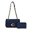 2-in-1 Quilted Vel Shoulder Bag & Wallet Set