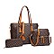 3 IN 1 STYLISH MODERN MONOGRAM TOTE CROSSBODY AND CLUTCH SET