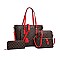 3 IN 1 STYLISH MODERN MONOGRAM TOTE CROSSBODY AND CLUTCH SET