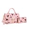 2- in-1 Oval Chery Print Monogram Satchel Set + KeyChain Charming & Wallet