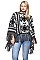 Fashionable Geometric Knitted Fringe Poncho FM-PC038