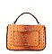 Crocodile Top-Handle Medium Flap Shoulder Bag Wallet Set