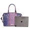 Tie-Dyed Crocodile Satchel Set with Wallet