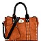 Stylish Turn-Lock Studded 3 in 1 Tote Bag 60345B-MH