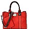 Studded 3 in 1 Turn-Lock Tote Bag