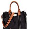 Stylish Turn-Lock Studded 3 in 1 Tote Bag 60345B-MH