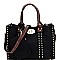 Studded 3 in 1 Turn-Lock Tote Bag