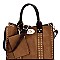 Studded 3 in 1 Turn-Lock Tote Bag