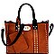 Studded 3 in 1 Turn-Lock Tote Bag