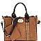 Stylish Turn-Lock Studded 3 in 1 Tote Bag 60345B-MH