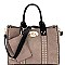 Stylish Turn-Lock Studded 3 in 1 Tote Bag 60345B-MH