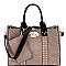 Studded 3 in 1 Turn-Lock Tote Bag