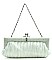 Pleated Bead Rhinestone Clutch