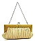 Pleated Bead Rhinestone Clutch