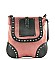 LARGE QUALITY LEATHER LIKE RHINESTONE MESSENGER