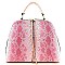 2 COMPARTMENT ROUND SHAPE SNAKE PRINT SATCHEL