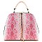 2 COMPARTMENT ROUND SHAPE SNAKE PRINT SATCHEL