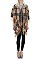 Stylish Multi Tone Plaid Pattern Fringe Poncho FM-K6184