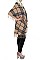 Stylish Multi Tone Plaid Pattern Fringe Poncho FM-K6184