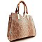 Hardware Accent Snake Print Fancy Tote Bag