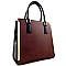 METAL ACCENTED Two-Tone Satchel &Tote