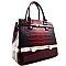 Alligator Pattern Embossed Bottom Compartment Boutique Satchel